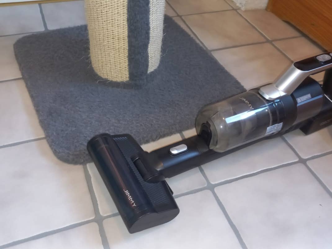 Akkusauger im Einsatz am Kratzbaum