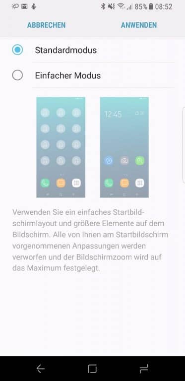 Einstellungen und Eigenschaften des Inifinity Display im Galaxy S8