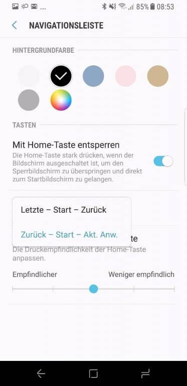 Einstellungen und Eigenschaften des Inifinity Display im Galaxy S8