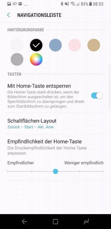 Einstellungen und Eigenschaften des Inifinity Display im Galaxy S8