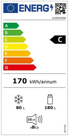 Energielabel für Kühlschränke und andere Kühlgeräte