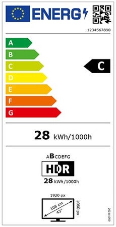 Energielabel für Fernseher