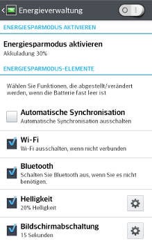 Energiesparmodus beim LG G Pro Lite Dual 