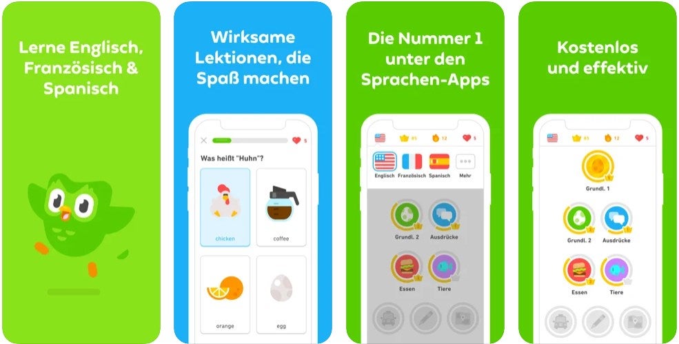 Englisch oder Spanisch lernen mit Duolingo