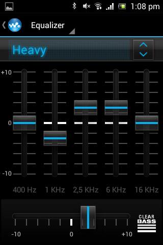 Equalizer der Walkman-App Sony Xperia E