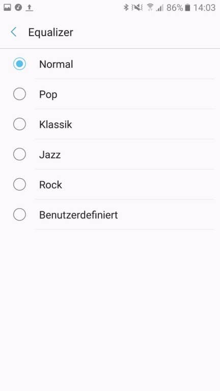 Equalizer und Co. des Samsung Galaxy A5 (2017)