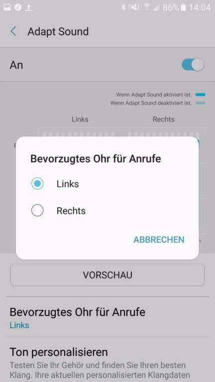 Equalizer und Co. des Samsung Galaxy A5 (2017)