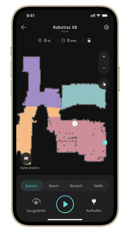 Die App des Robovac X8 im Überblick
