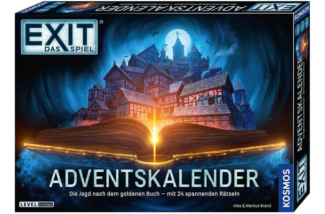 Der Exit-Game-Adventskalender "Die Jagd nach dem goldenen Buch" von Kosmos.