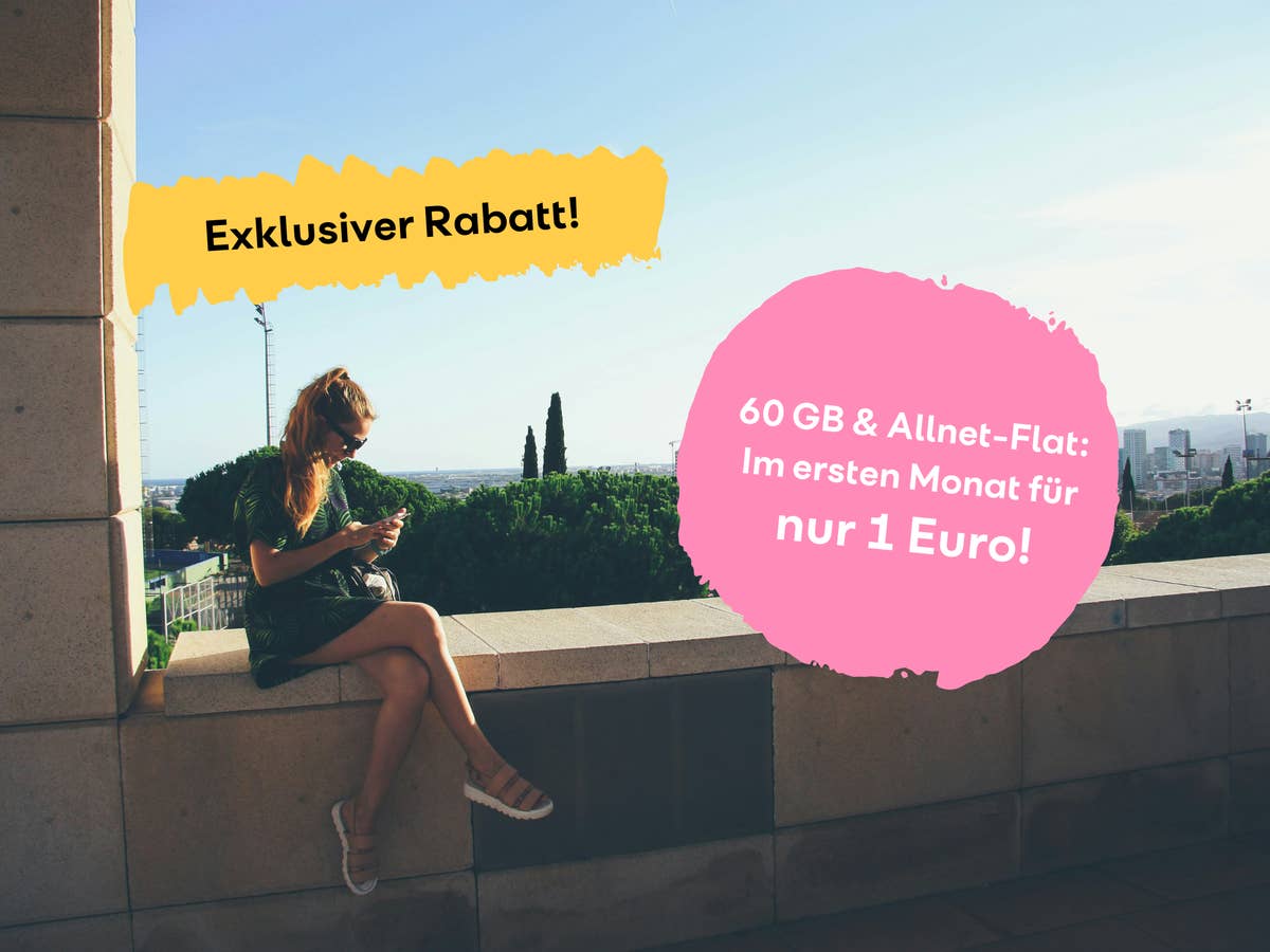 Exklusiver Rabatt: Tarif mit 60 GB im ersten Monat für nur 1 Euro