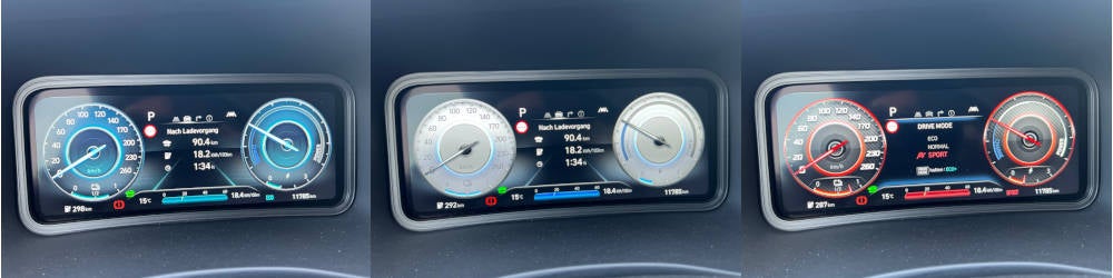 Fahrmodi im Cockpit des Hyundai Kona Elektro