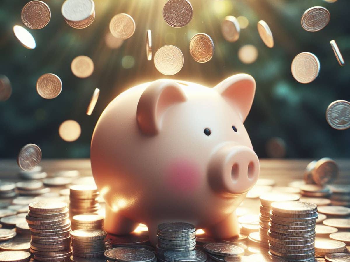 Festgeld: Direktbank startet neuen Zinskracher Sparschwein steht im Geldregeln.