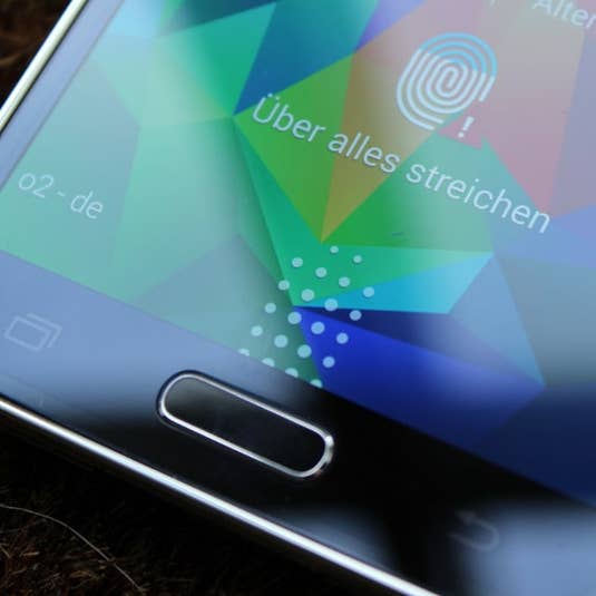 Fingerabdruckscanner im Homebutton des Galaxy S5 Fingerabdruckscanner im Homebutton des Galaxy S5