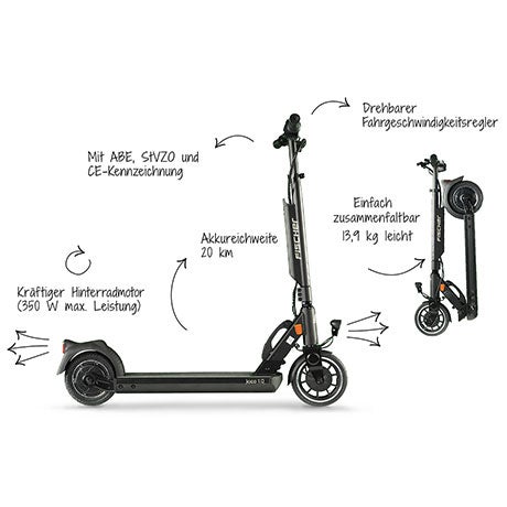 Der Fischer IOCO 1.0 E-Scooter im Detail