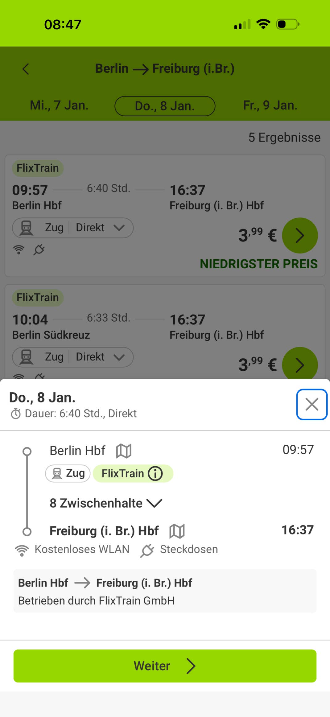 Für 3,99 Euro durch Deutschland: Hier etwa von Berlin nach Freiburg