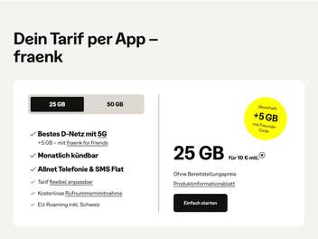 fraenk Tarif-Upgrade mit 5 GB extra