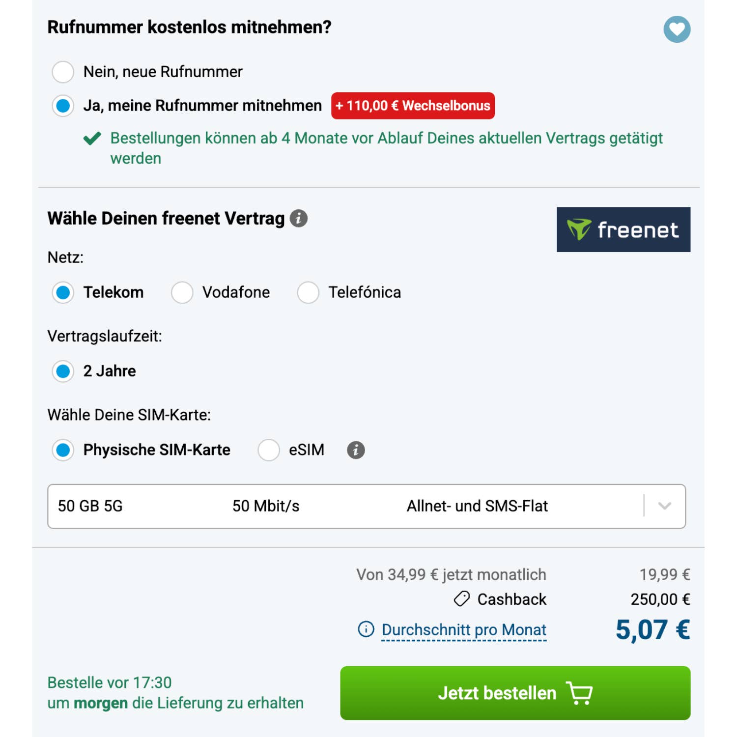 freenet Allnet Flat 50 GB (Telekom)