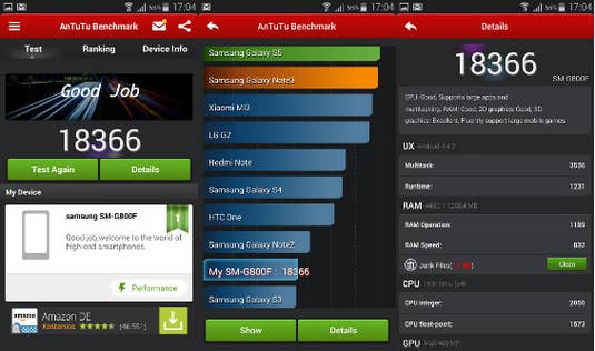 Galaxy S5 mini im AnTuTu-Benchmarktest