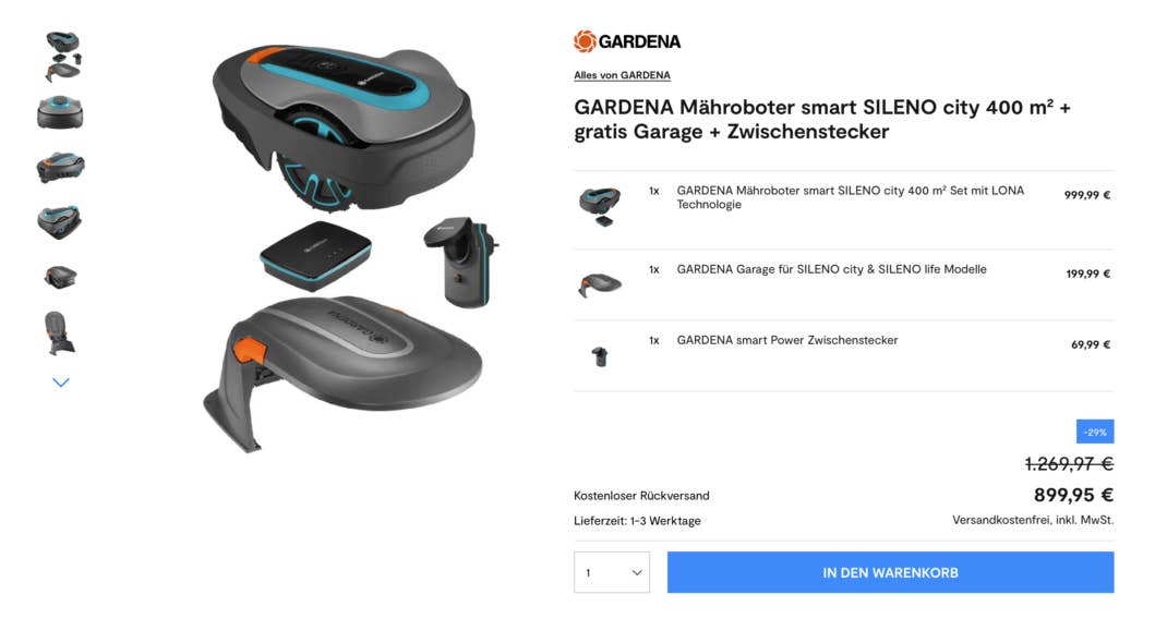 Gardena Mähroboter bei tink