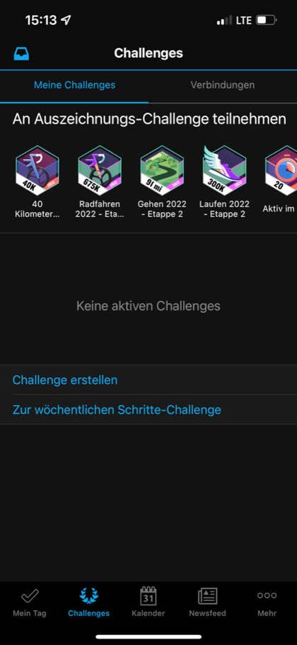 Garmin Connect App - Challenges