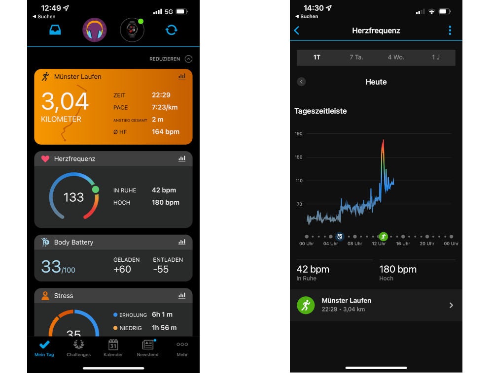 Garmin Connect App Screenshots