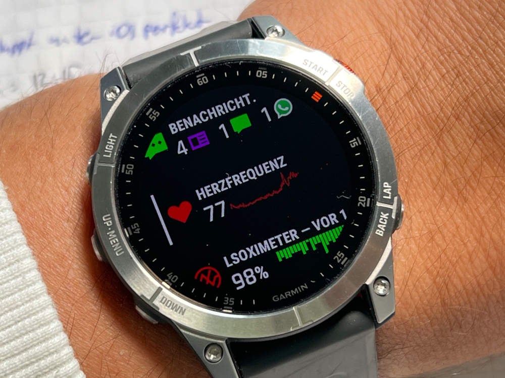 Widget-Übersicht auf der Garmin Epix Gen 2.