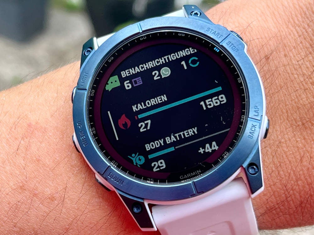 Garmin Fenix 7X Test - Widget-Übersicht