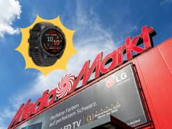 Eine MediaMarkt Filiale mit der Garmin fenix 8 Smartwatch