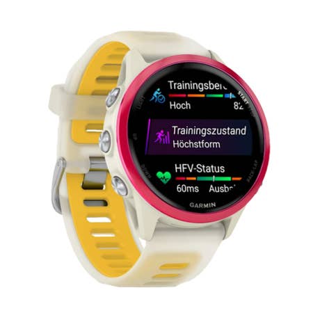 garmin-frorerunner-570-42mm-seitlich-vorn-gelbweissrot garmin-frorerunner-570-42mm-seitlich-vorn-gelbweissrot