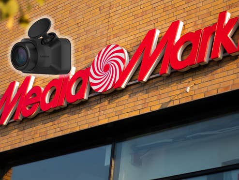 MediaMarkt Geschäft mit Dashcam-Störer im Bild