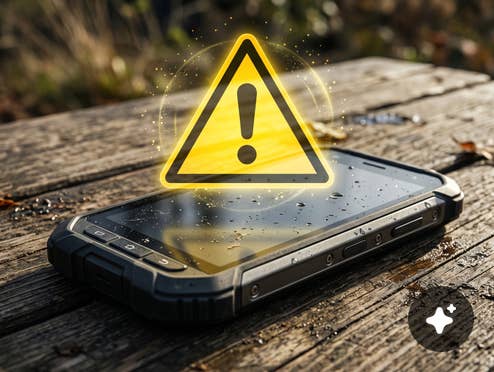 Symbolbild für ein gefährliches Outdoor-Smartphone.