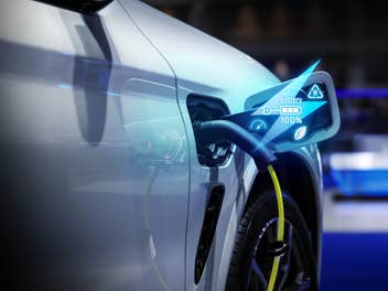 E-Auto-Aufladung Symbolbild.