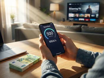 Ein Handy, ein PC und ein TV zusammen mit 100 Euro