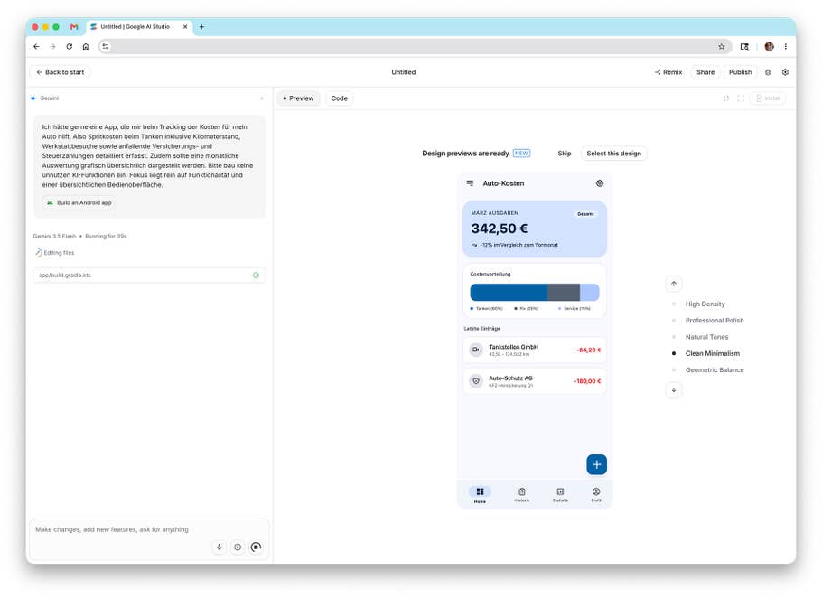Google's AI Studio offers design apps for you