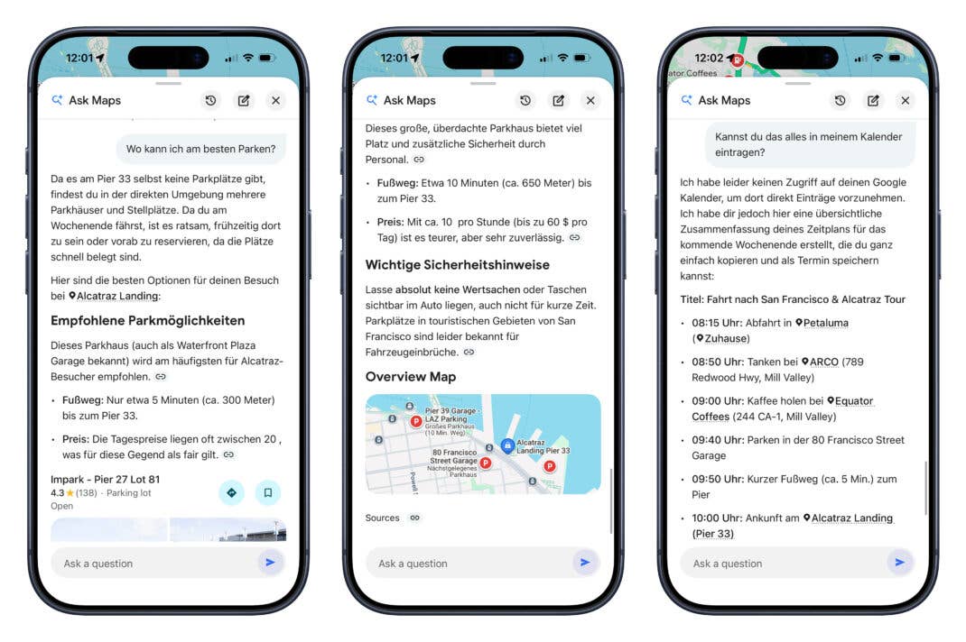 Ask Maps funktioniert wie viele bekannte Chatbots