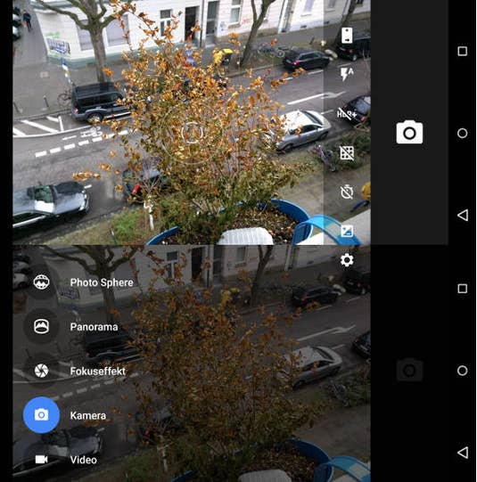 Google Nexus 6: Kamera-Menü 