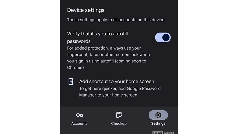 Google Password Autofill Screenshot mit einem neuen Text "Comming soon on Chrome"