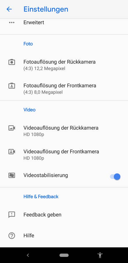 Google Pixel 3a Kamera-App