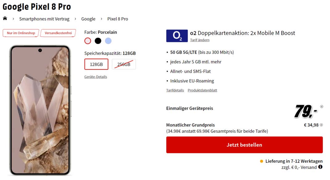Google Pixel 8 Pro mit 2 starken Tarifen - die Details im Überblick