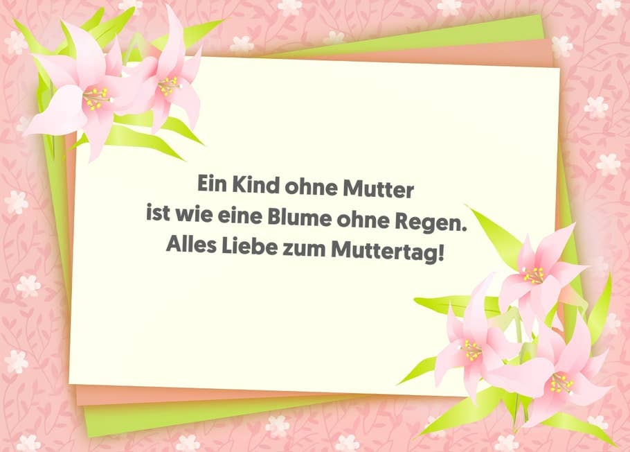 Ein Kind ohne Mutter ist wie eine Blume ohne Regen.