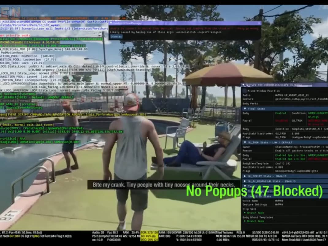 GTA 6 Leak zeigt Code auf dem Bildschirm an.