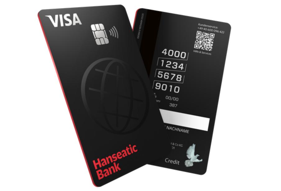 Schwarze Visa-Kreditkarte der Hanseatic Bank