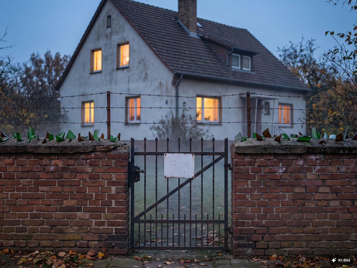 Wer sein Haus so gegen Einbrecher schützt, riskiert eine Strafanzeige Stacheldraht und Scherben als Grundstücksschutz