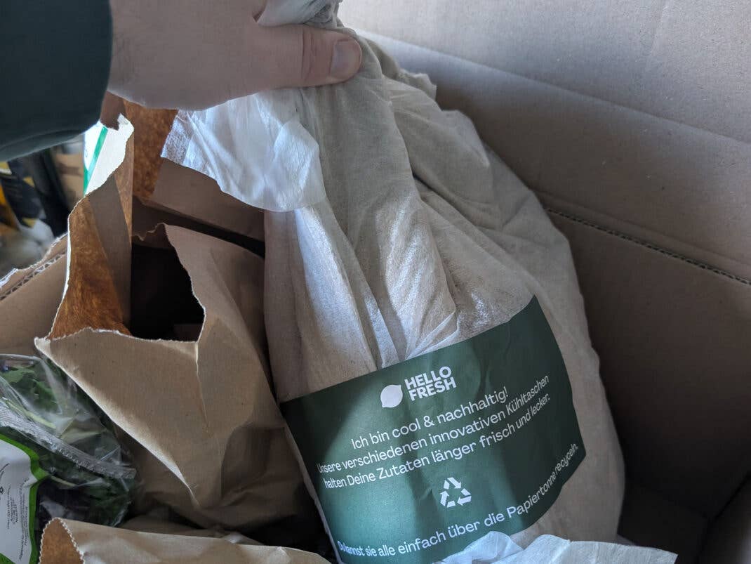 Recycelbare TK-Verpackung von HelloFresh