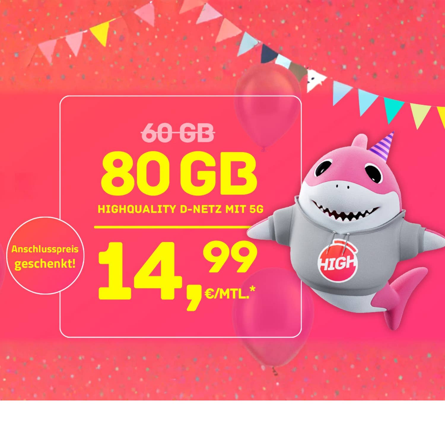 High Mobile 80 GB für 14,99 Euro