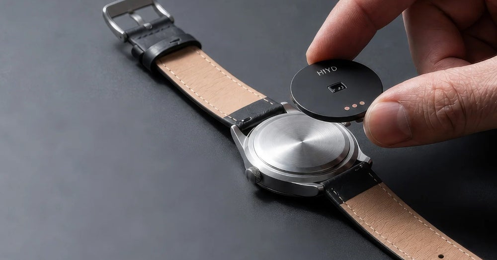 Hiyd Sensor an einer Armbanduhr.