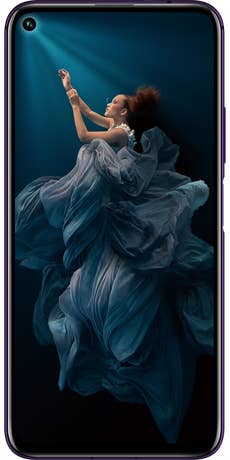 Das Honor 20 Pro in schwarz in der Frontalansicht