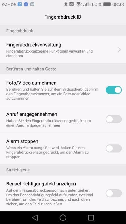 Honor 8 Menü und Einstellungen