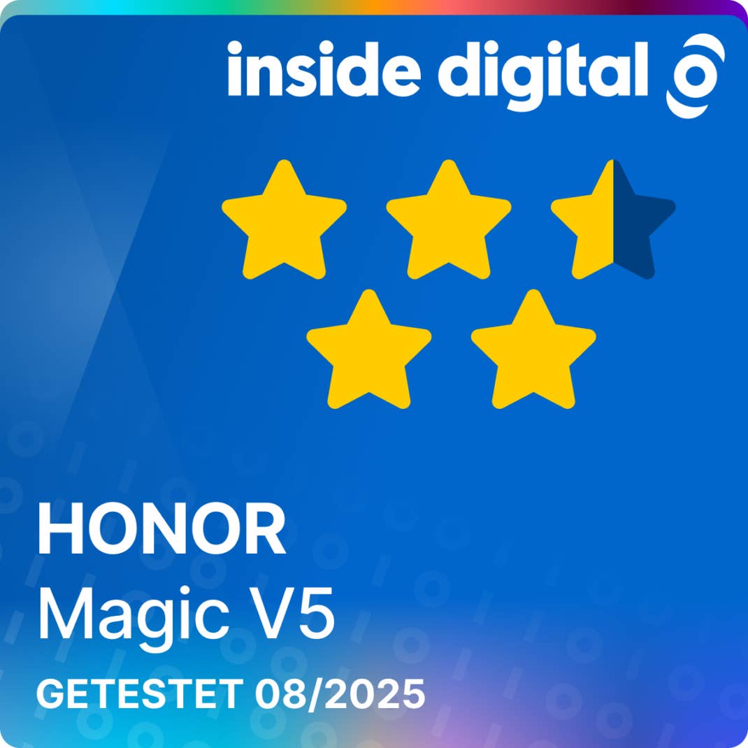Honor Magic V5 Testsiegel mit 4,5 von 5 Sternen