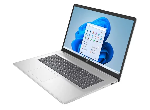HP Notebook 17-cp2536ng geöffnet in der Frontansicht.